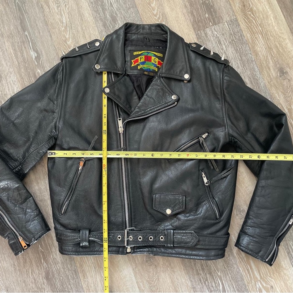 Vintage Black Leather Biker Jacket size 46/M